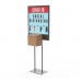 FixtureDisplays® Poster Stand Social Distancing Signage with Donation Charity Fundraising Box 11063+10073+10918-BEIGE